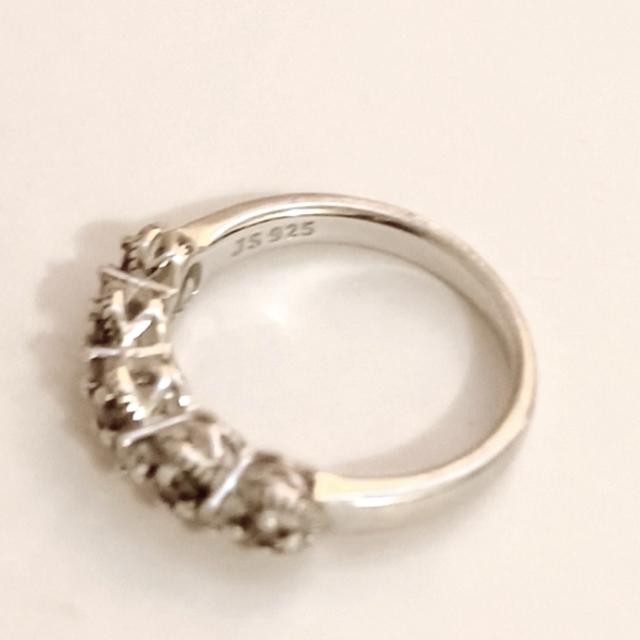 Sterling Silver 925 J&S Natural White & Chocolate Diamond Ring Size 5 - Picture 4 of 8